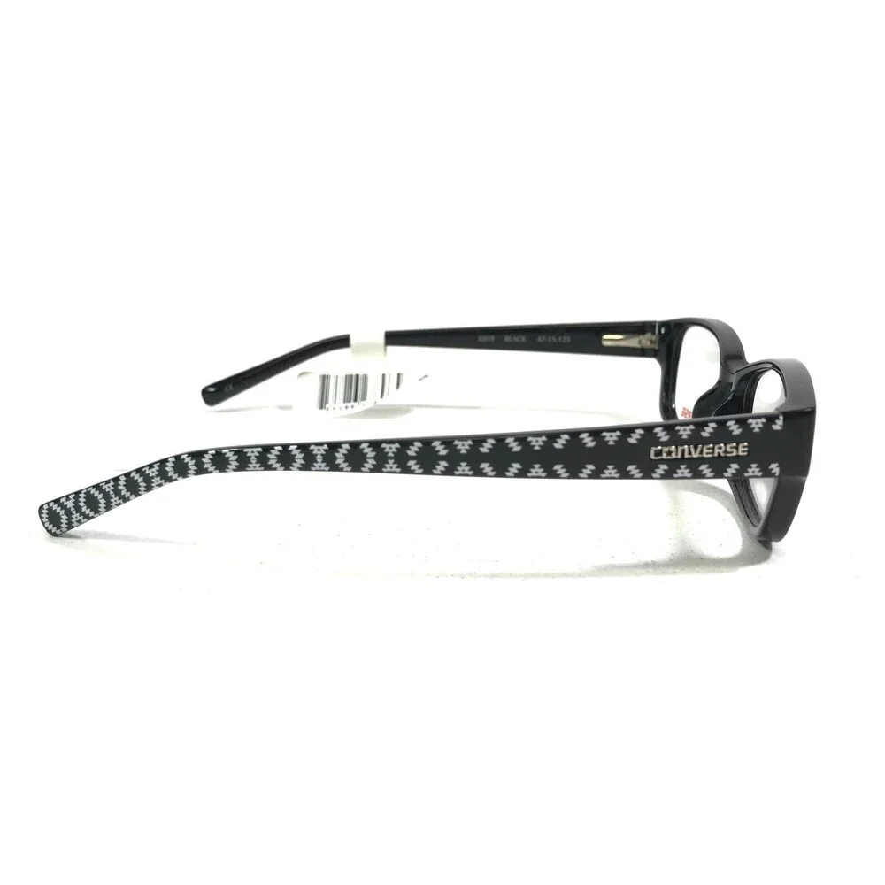Converse Kids Eyeglasses Frames K019 BLACK Rectangular Full Rim 47-15-125